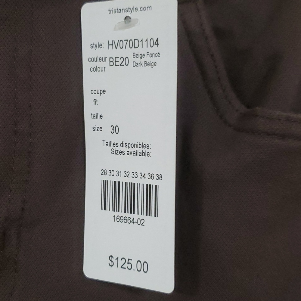 Tristan Style Brown Men's Jeans Waist Size 30 NWT - Picture 3 of 4